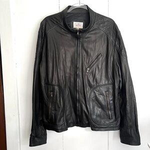 La Pelle Firenze Italian Leather Black Moto Zip Jacket - 62 Italy